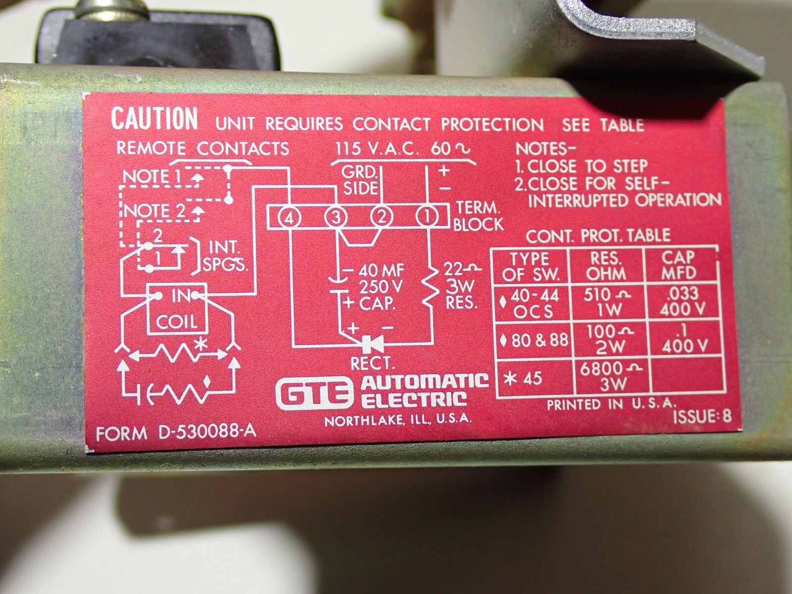 GTE 143105 AUTOMATIC ELECTRIC ROTARY SWITCH NOS NEW