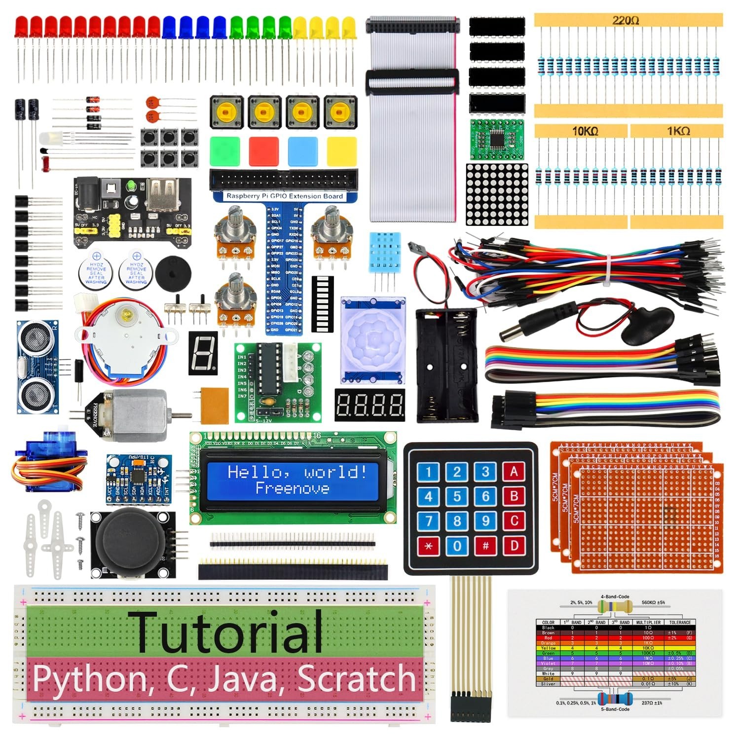 Ultimate Raspberry Pi Starter Kit - 223 Items, 128 Projects, 962-Page Tutorial,