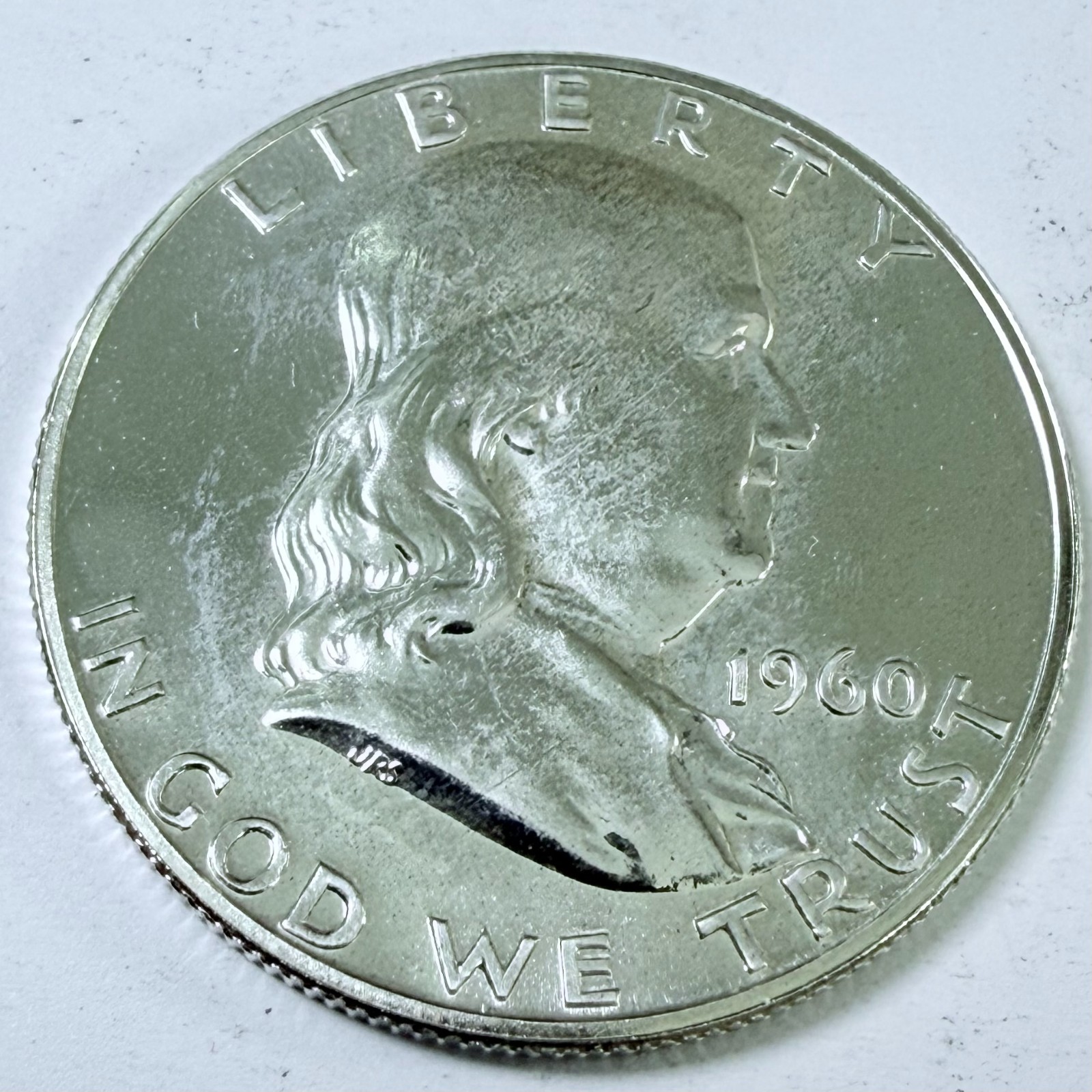 1960 Proof Franklin Half Dollar 90% Silver MINT STATE DETAILS #7849