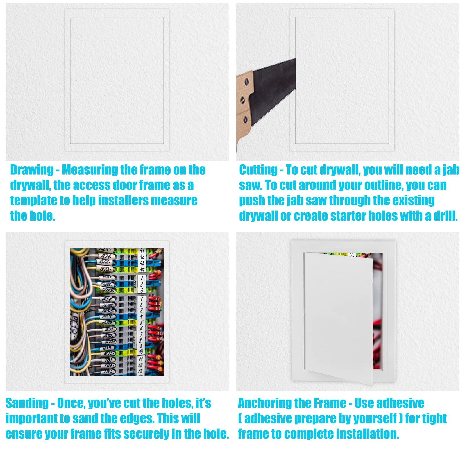 8x12 inch Plastic Access Panel for Drywall Ceiling Reinforced Plumbing Wall A...