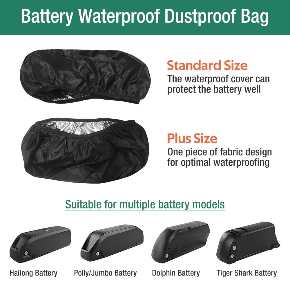 2Pack Waterproof Battery Bag for Rectangular Battery Such As Hailong Battery etc