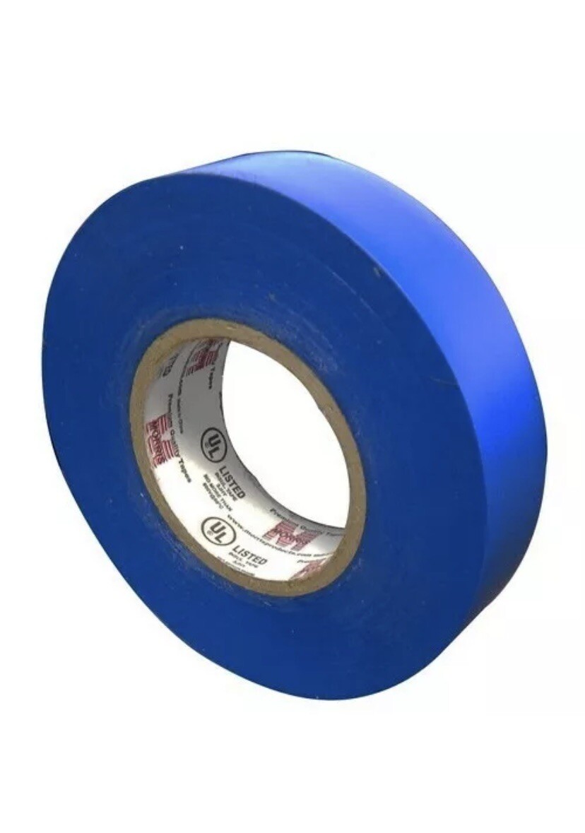 Vinyl Plastic Electrical Tape - Blue - Cello -  7MIL X 3/4" X 60' - MORRIS-60050