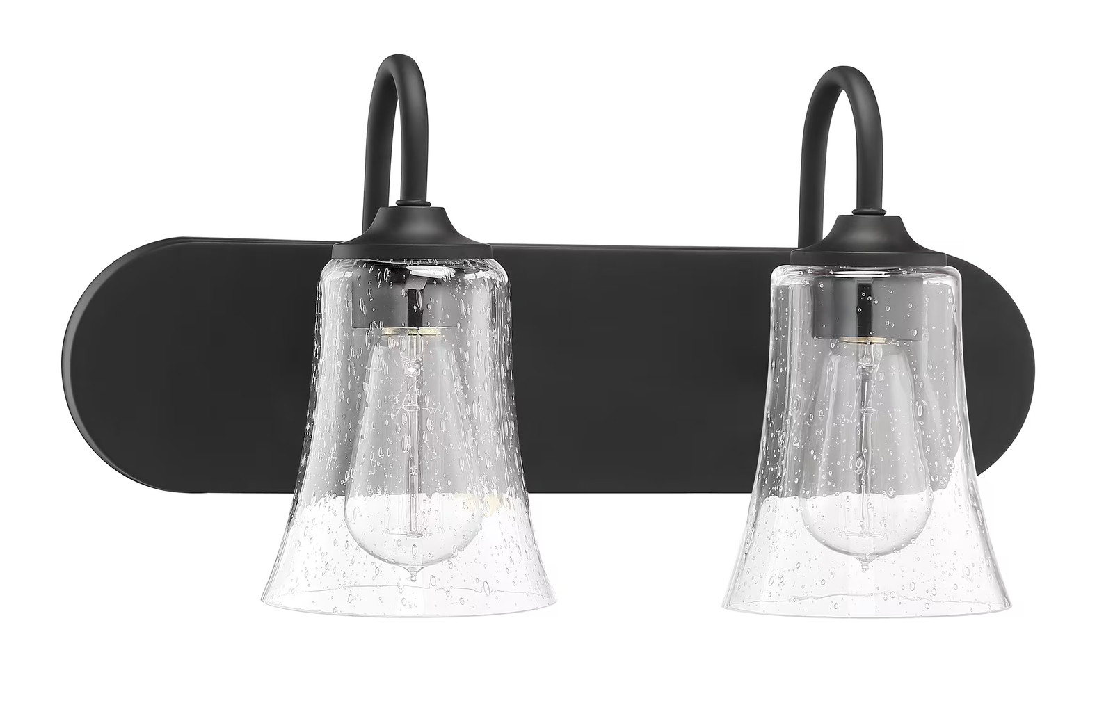 Flat Black Two Light Vanity from the Gwyneth Collection