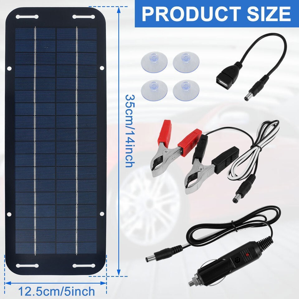 Solar Panel Kit,30w 12v Trickle Charger, 13 X 8'' Portable Solar Powered Charger
