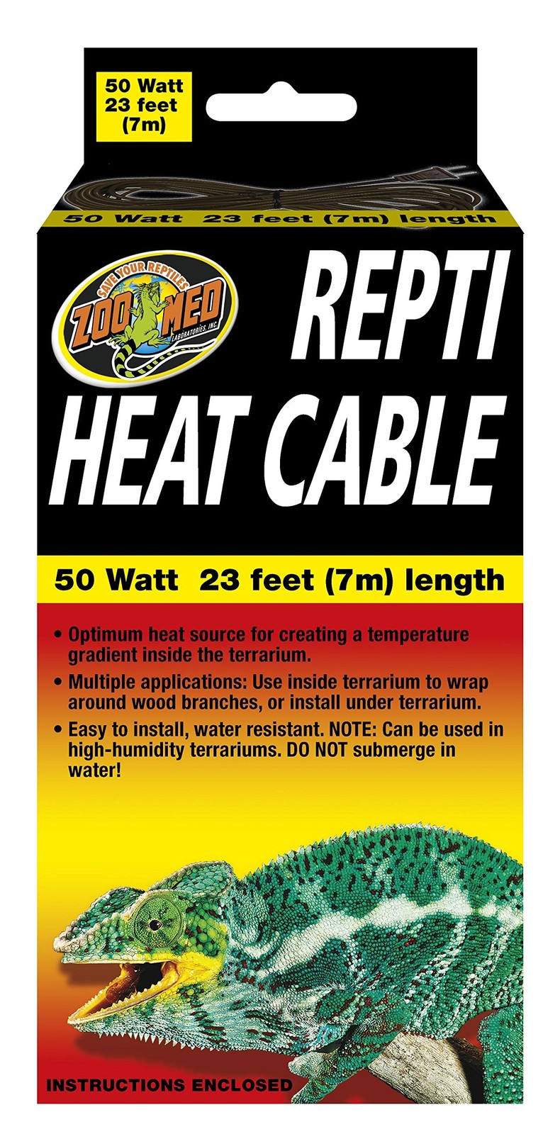Zoo Med Reptile Heat Cable 50 Watts, 23 feet 23 Foot (Pack of 1)
