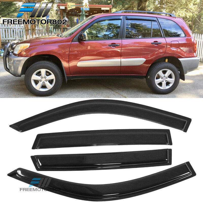 Fits 01-05 Toyota RAV4 Slim Style Window Visors Rain Sun Guard Acrylic 4PC Set