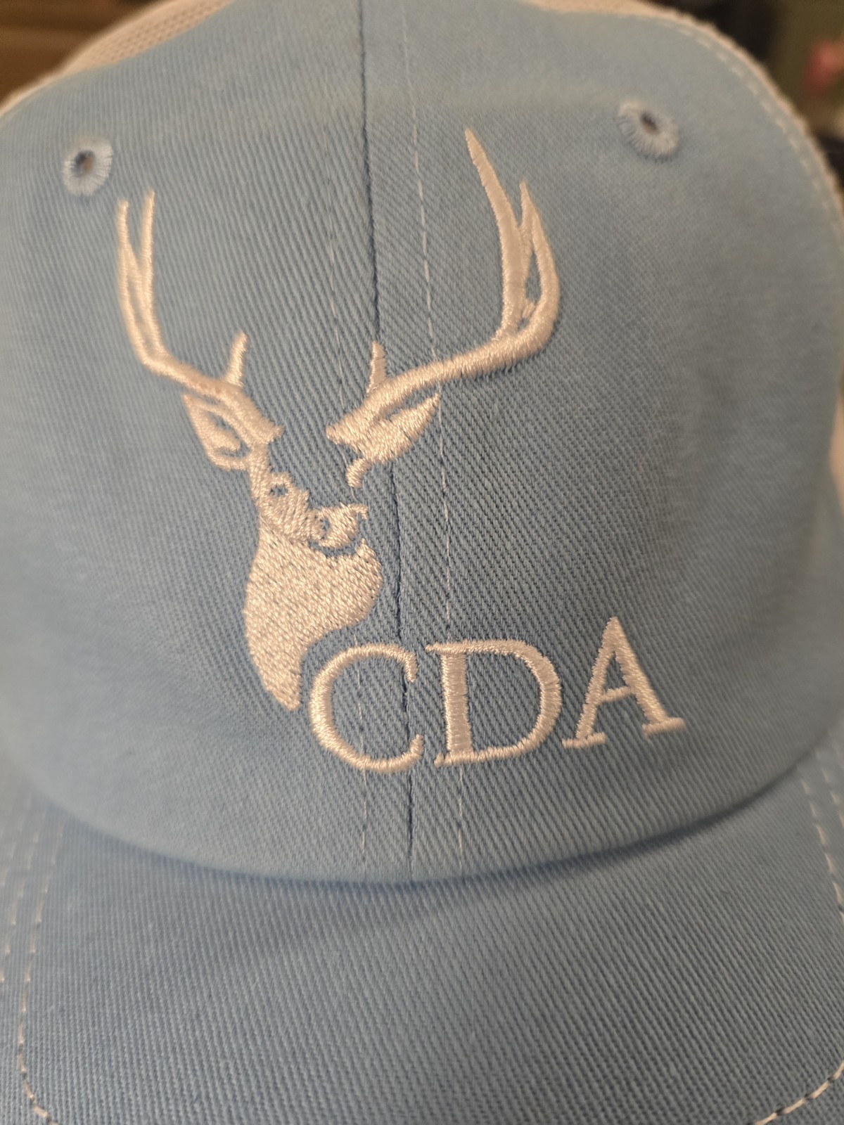 California Deer Association Blue White Mesh Trucker Hat Caldeer Outdoor Hunting