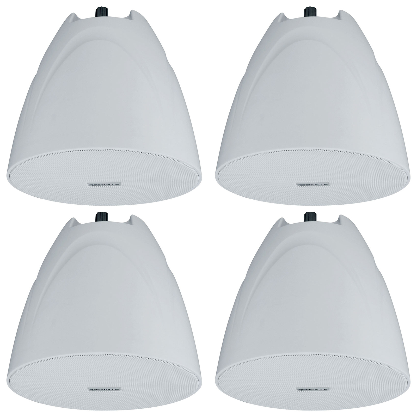 4 Rockville PEN-525T White 5.25" 70V Hanging Pendant Speakers For Restaurant/Bar