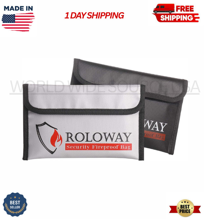 Small Fireproof Bag (5 X 8 Inches), Non-Itchy Fireproof Money Bag for Ca
