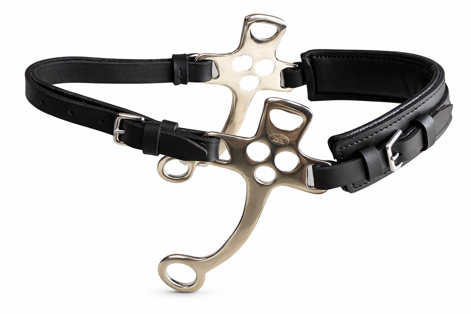 Horse Leather Short Shank Padded Noseband Training Hackamore Curb Strap 35H69