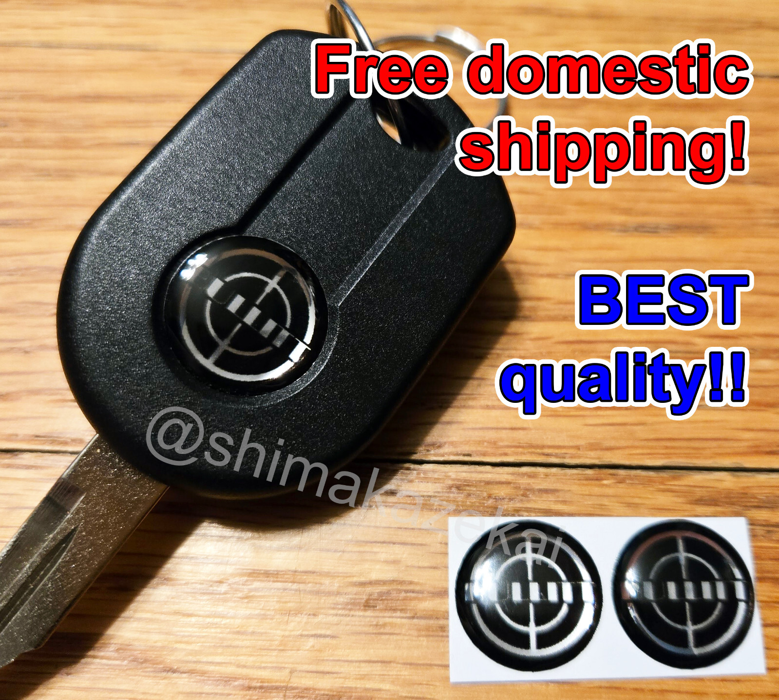 2x LOGO Ford Mustang BULLITT key FOB emblem 16mm resin sticker USA FREE SHIPPING