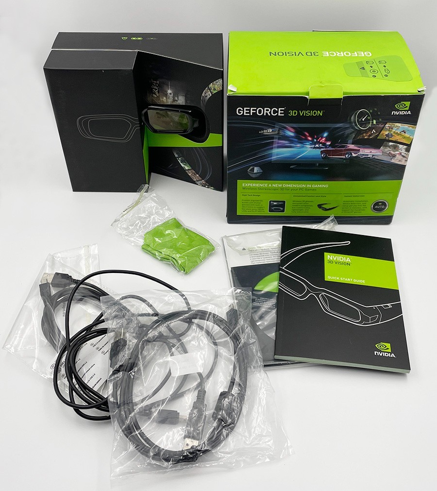 NVIDIA GeForce 3D Vision Kit with Glasses IR Emitter Original Box Manual