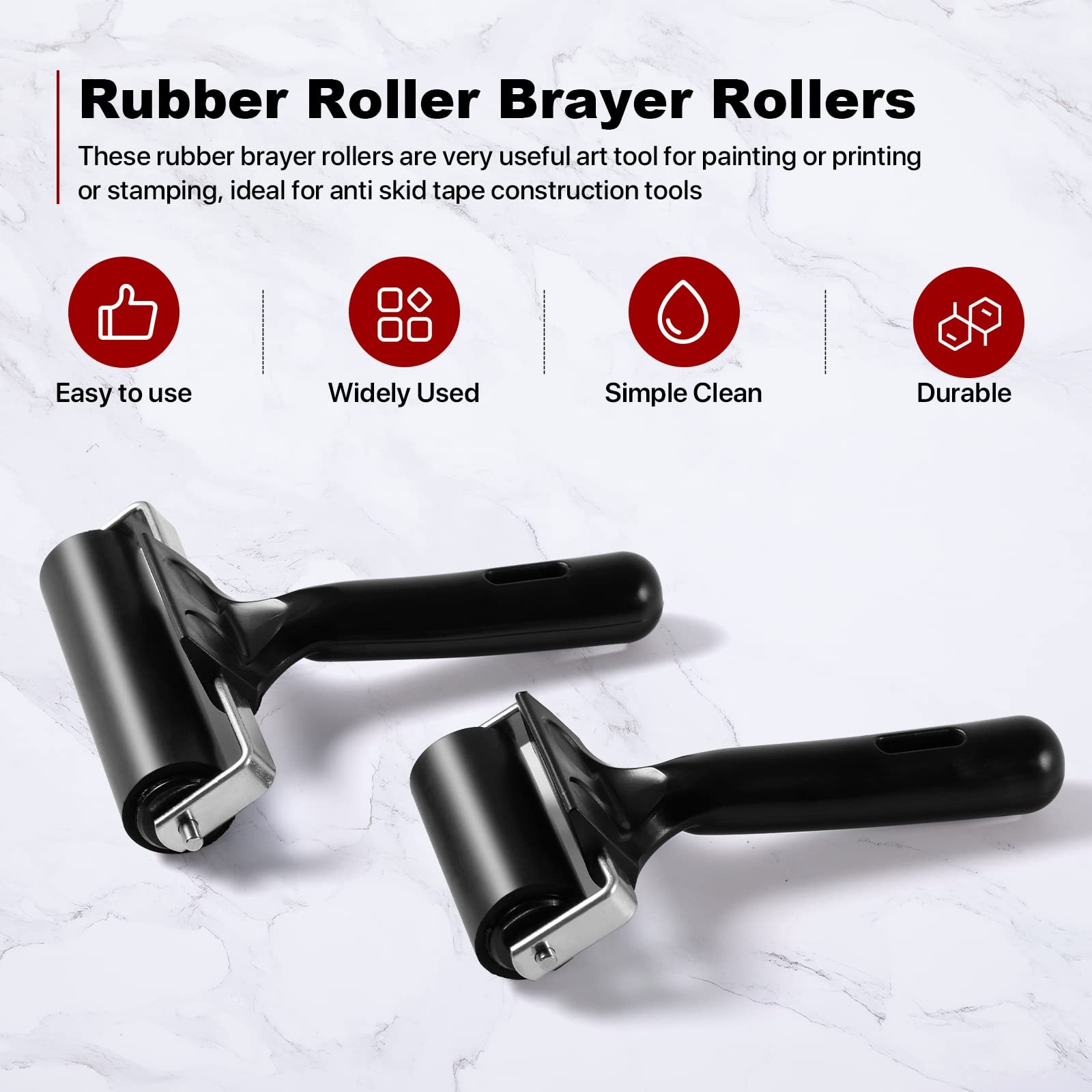 3 Pack Brayer Rollers for Crafting Vinyl Rubber Roller Brayers | Printmaking ...