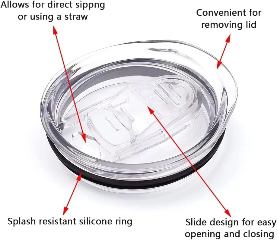 20oz Skinny Tumbler Replacement Lids 1/3 Pack2.75in Cup Mouth Compatible