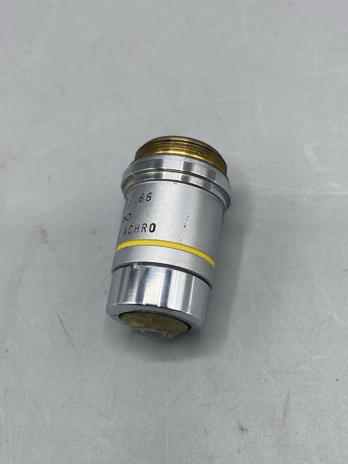 AO American Optical 40/.66 Plan Achromat Microscope Objective USA READ DIRTY