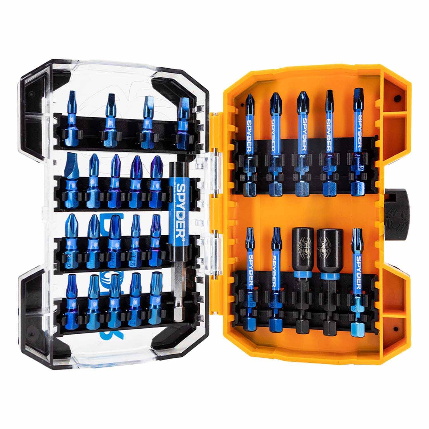 Spyder 19030 30-Piece Impact Driver Bit Kit Mach-Blue Impact Rated