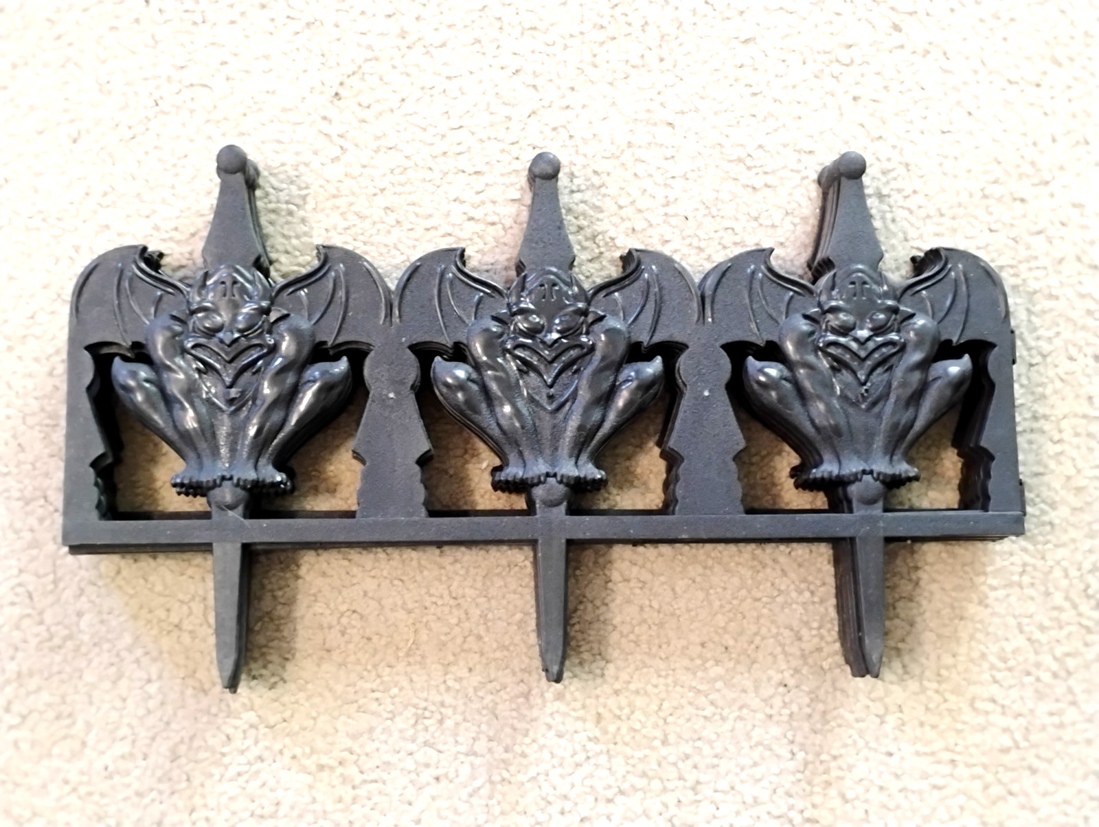 Vintage Plastic Fencing Halloween Gemmy Gargoyle Demons Blow Mold Movie Prop