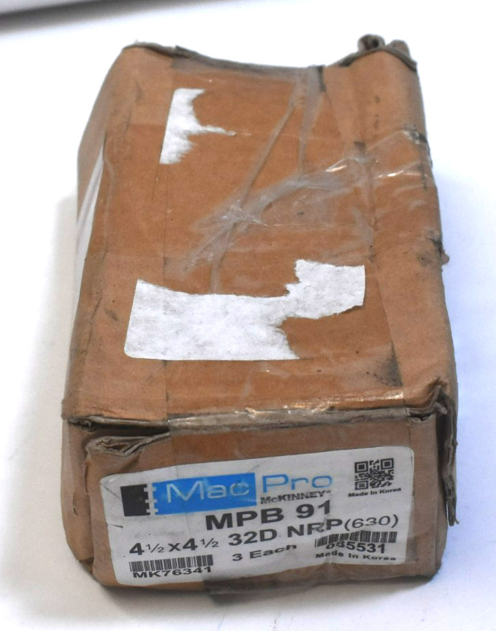 Lot of 3 McKinney MacPro MPB 91 Ball Bearing Hinges Steel Finish 4-1/2" x 4-1/2"