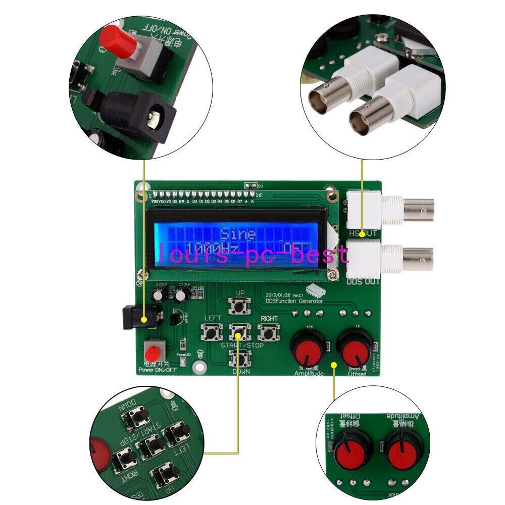 DDS Function Signal Generator Module Sine Square Sawtooth Triangle Wave Kit New