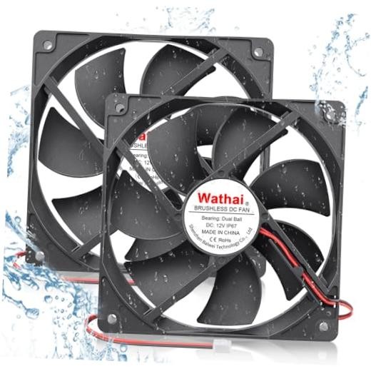 120mm x 25mm DC 12V Waterproof Fan Dual Ball High Preformance for 120x25mm