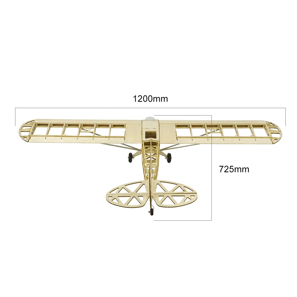 Dancing Wings Hobby S2301 Balsa Wood RC Airplane 1200mm Electric Powered J3 BBAS