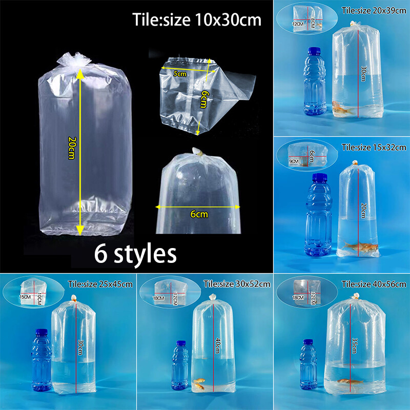 50x Aquarium Breathing Bags Breather Bags Transport Fish Flat Bottom Bags New