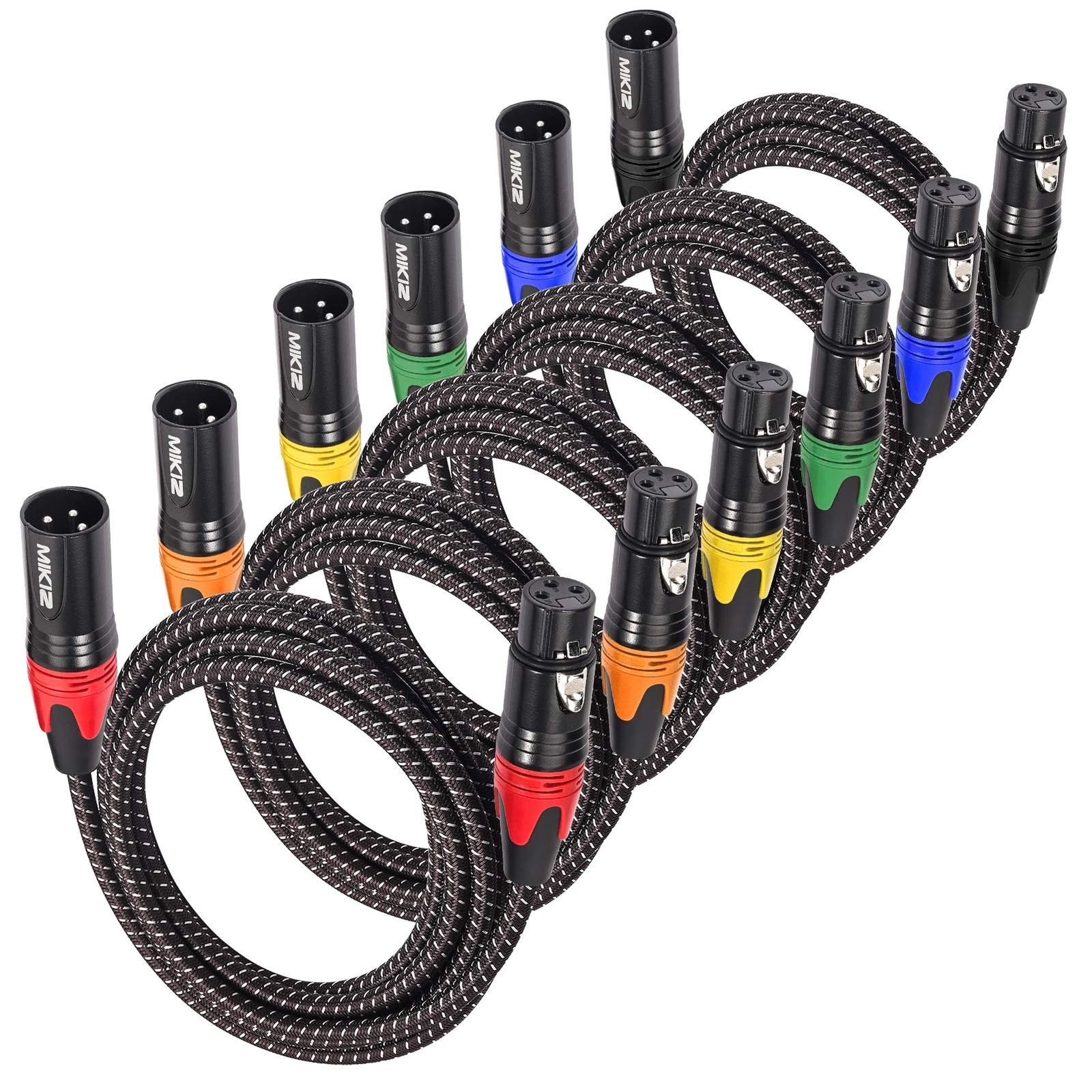 XLR Cable Male to Female 1.2 Ft 18 inch Short 6 Packs XLR Patch Cables Balanc...