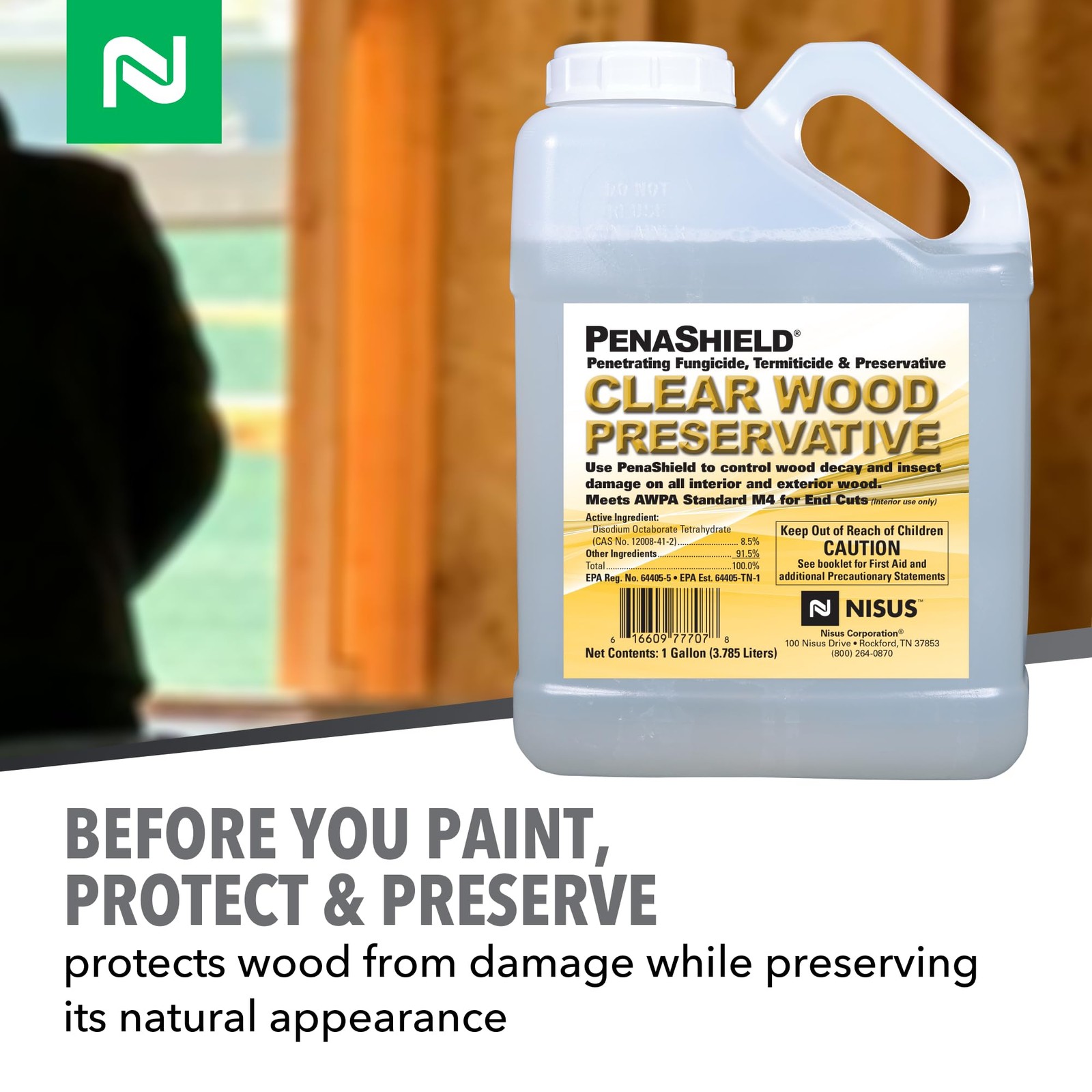1 Gallon Household Wood Stain Clear Formula for Indoor and Outdoor Protection