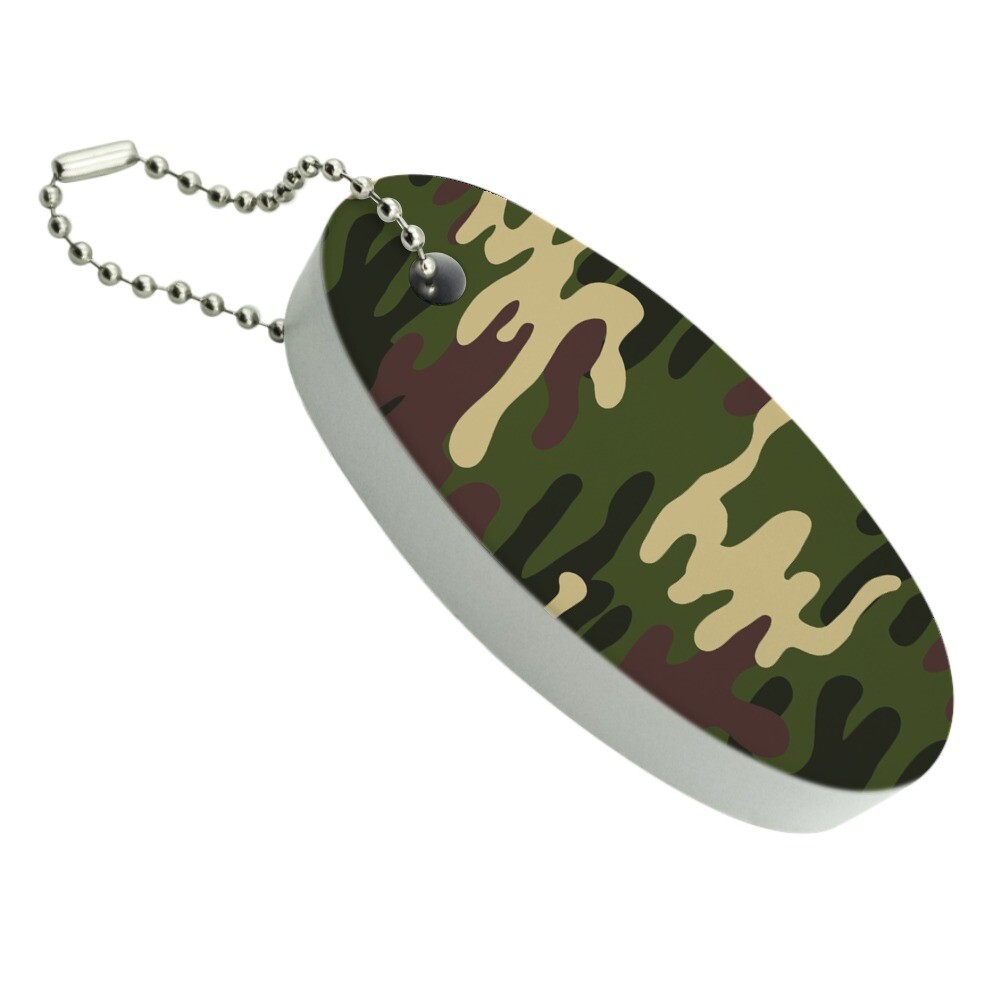 Green Camouflage Floating Foam Keychain Fishing Boat Buoy Key Float