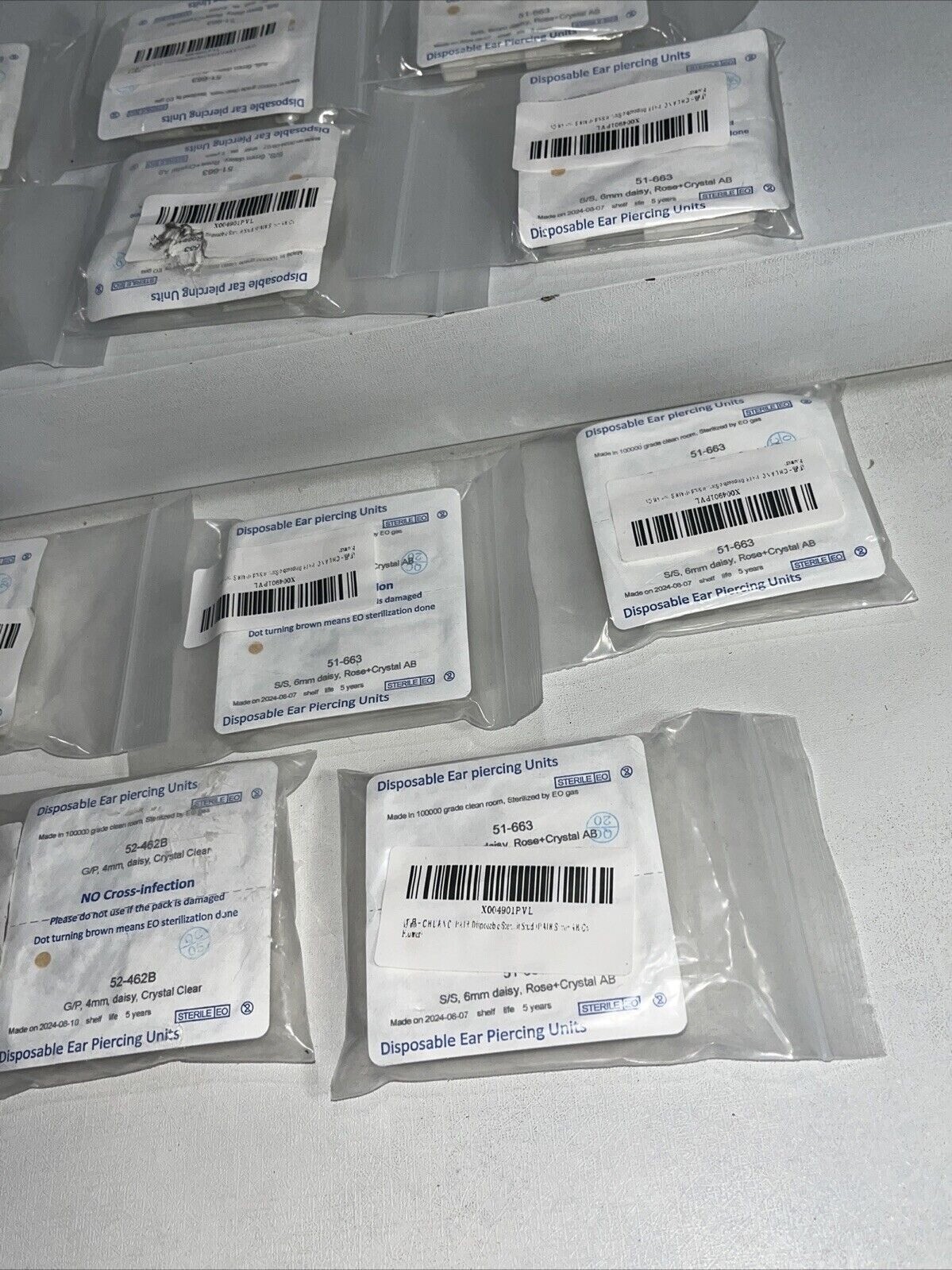 11 Sets Disposable Ear Piercing Units Sealed 106m, 14mm
