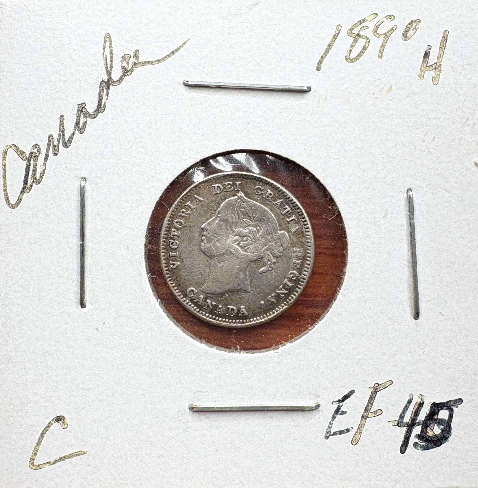 1890 H Canada 5 Cents