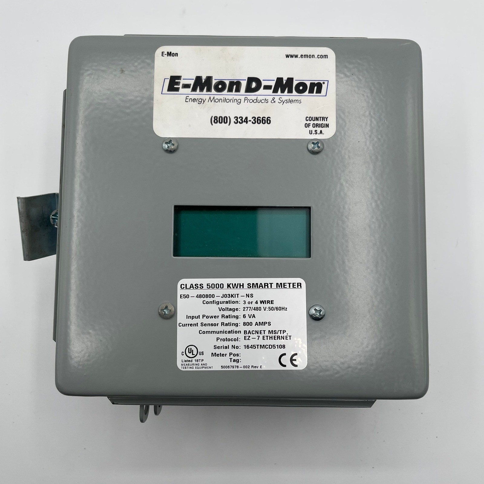 E-mon D-mon E50-480800-J03KIT-NS Class 5000 kWh Submeter, 277/480V, 3 or 4 Wire
