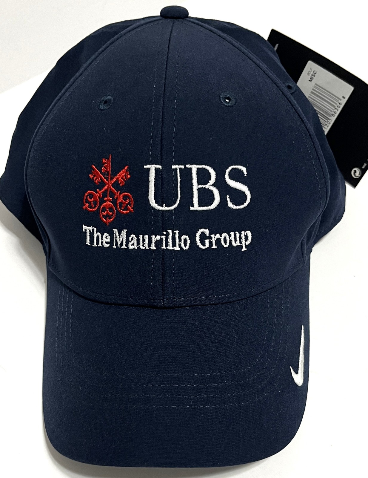 Nike Golf Legacy 91 Dri-Fit Hat Cap Navy Blue UBS The Maurillo Group Adult