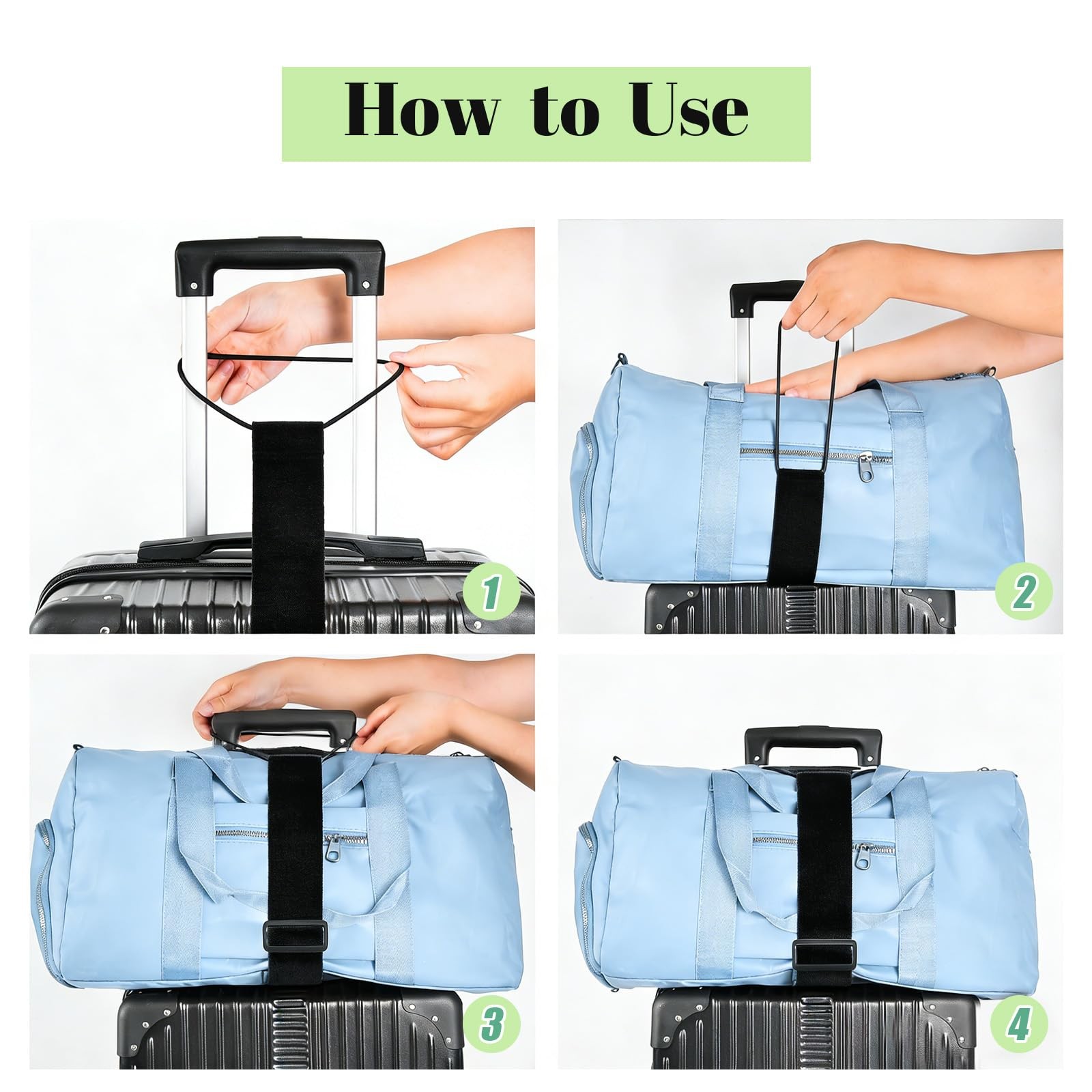 Xvfxvf Multi Use Strong Adjustable Luggage Connector Straps For Suitcases2 Pack