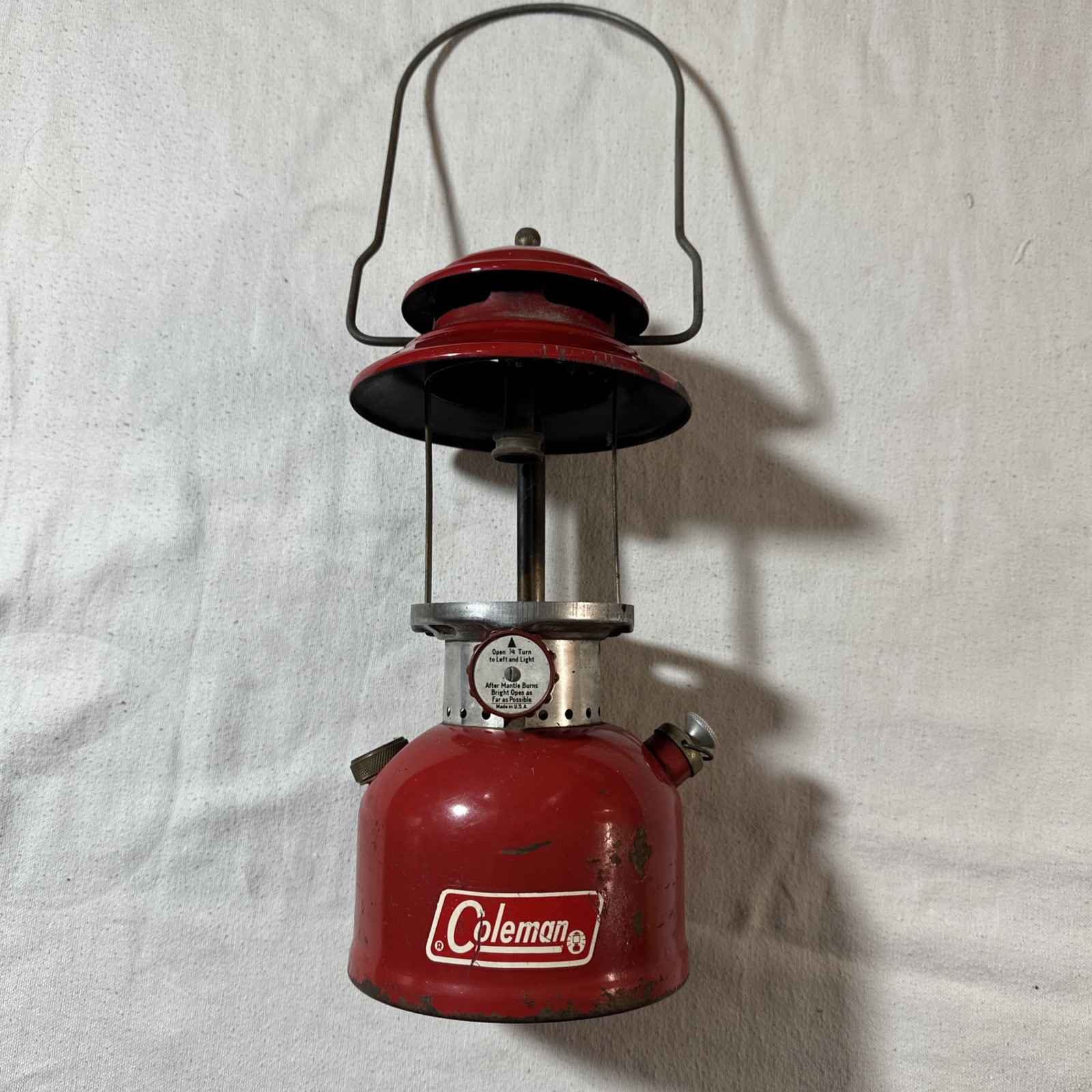 Vintage 5/72  Coleman Model 200A Red Camping Lantern without globe untested