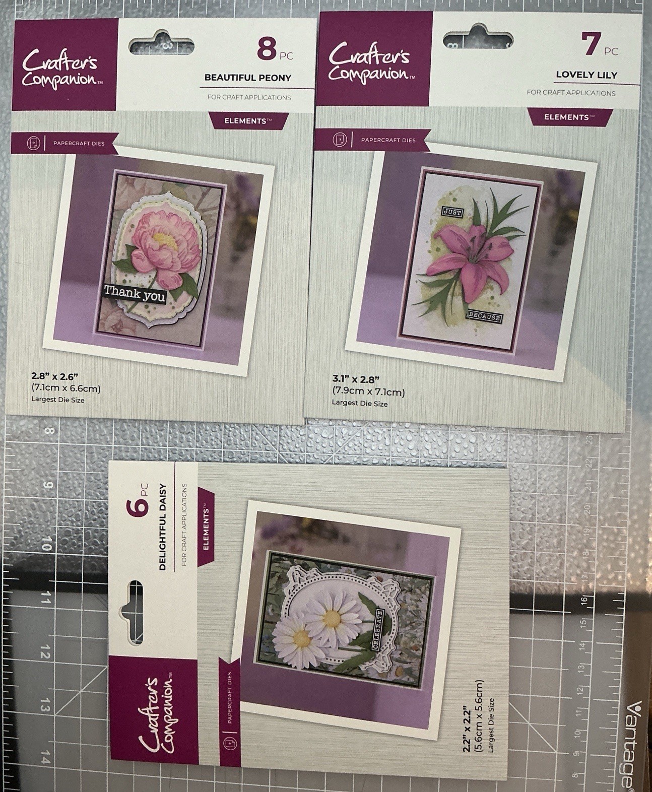 Crafter's Companion Papercraft Dies Daisy, Peony, Lily Elements for Craft~U~PICK
