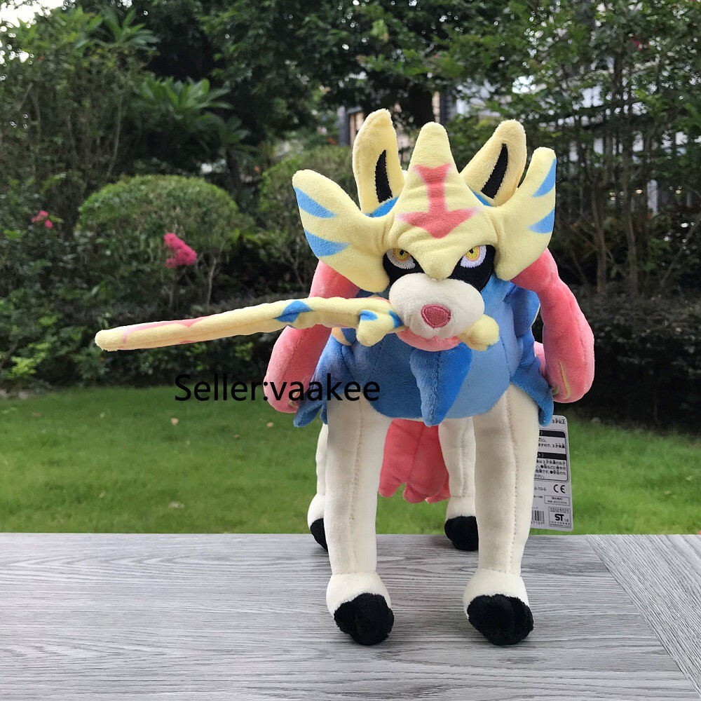 2Pcs Galar Region Zamazenta Shield & Zacian Sword Plush Stuffed Toys Soft Doll