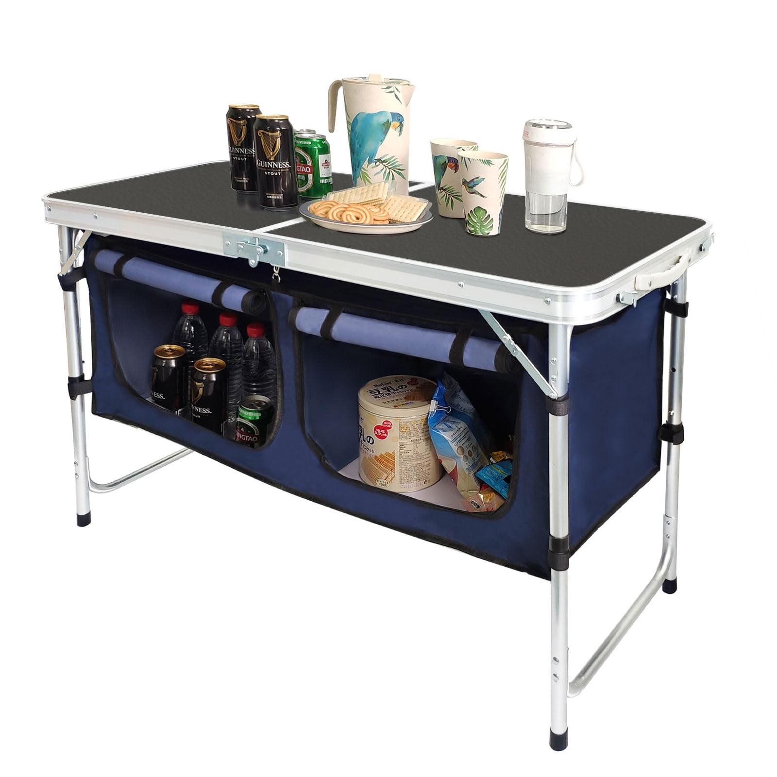CampLand Outdoor Folding CampingTable with Aluminum Lightweight Height Adjust...
