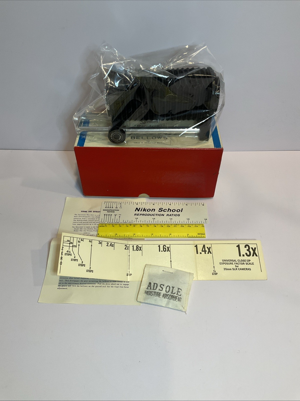 Spiratone "Rapid-rail" Macrobel Macro Camera Bellows for Nikon Mount Rare Box