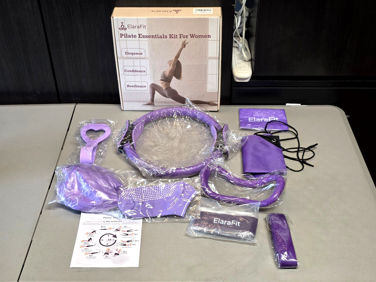 ElaraFit 13 Piece Pilate Essentials Kit for Women in Purple New