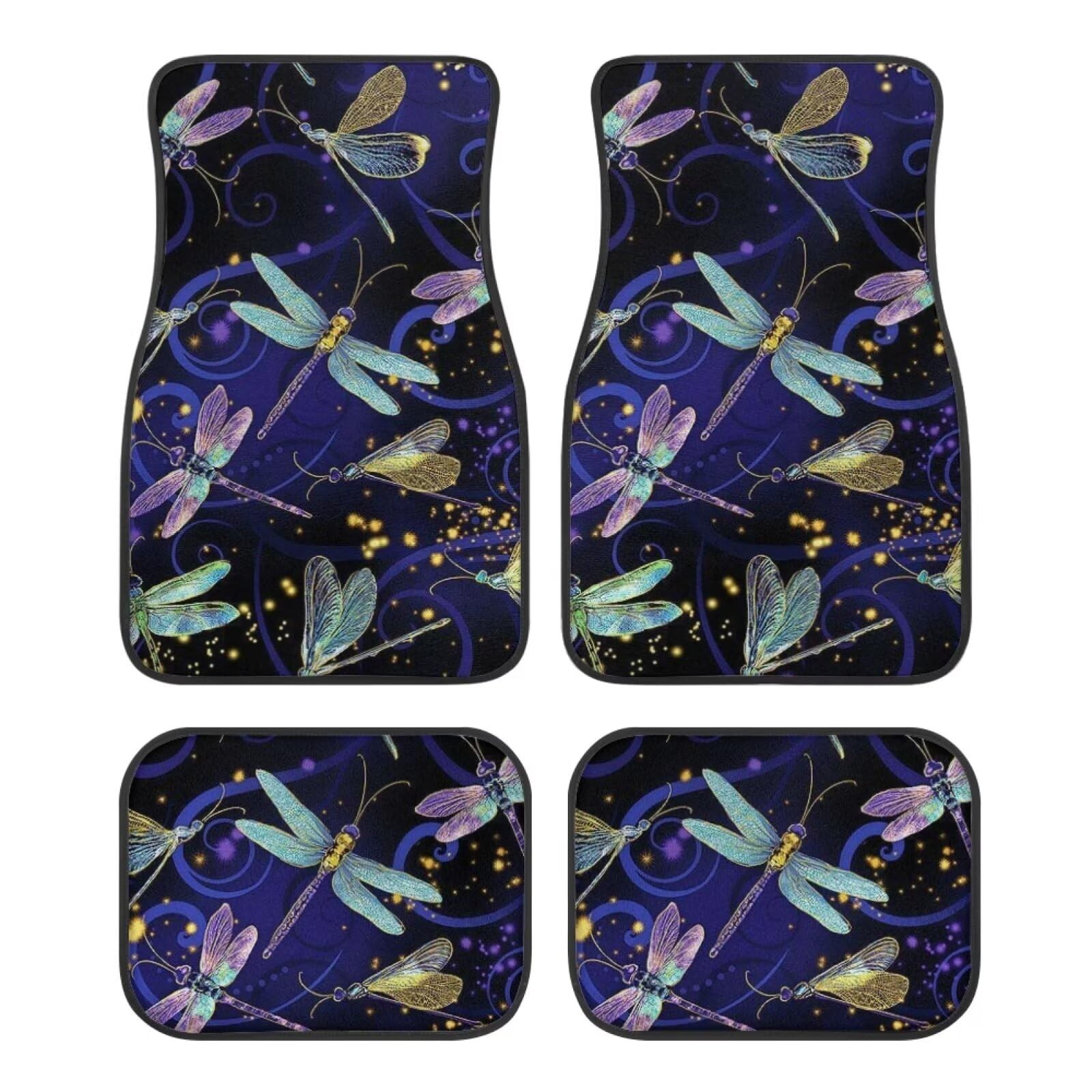 Dragonfly Firefly Car Mat Universal Fit 4-Piece Set Car Floor Mats All Weathe...