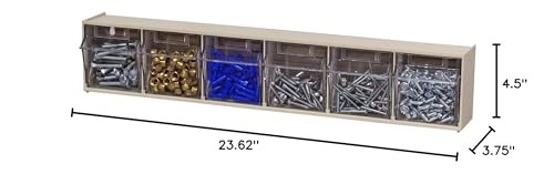 Akro-Mils TiltView Plastic Storage Cabinet w/ 6 Tilt Out Bins, Horizontal