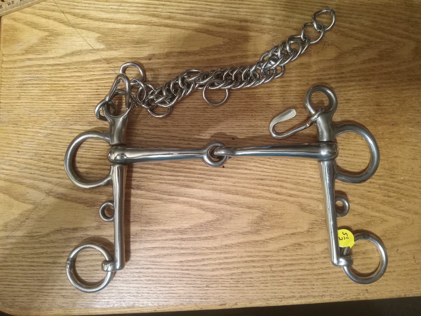 New loose  cheek Pelham bit snaffle mouth stainless steel 5 1/2 in
