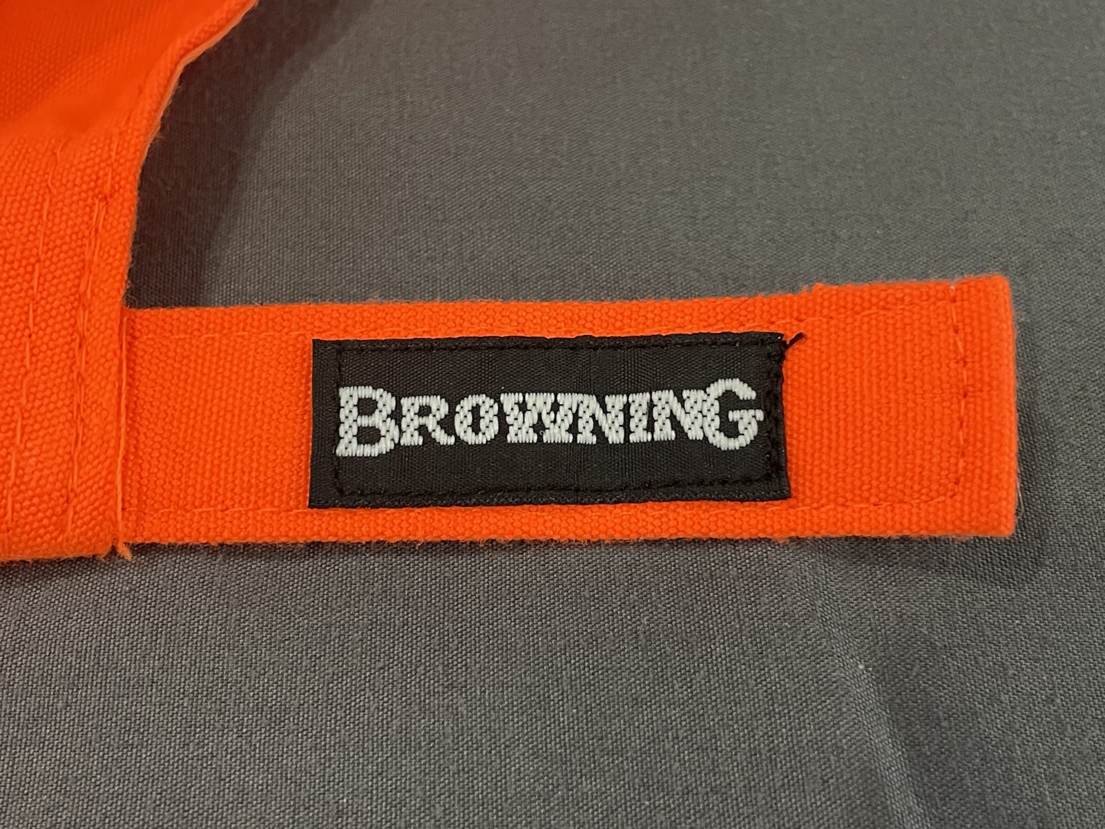 New W/O Tags Browning Safety Blaze Orange with 3D Logo Hat Cap Hook & Loop Close