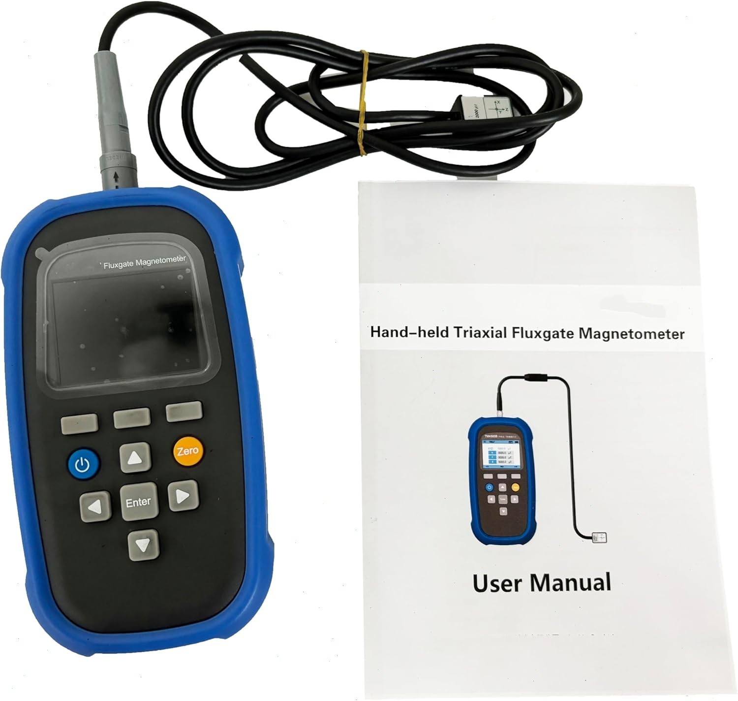 Three-axis Fluxgate Magnetometer with Class Range 0~2000 μT μT mG Unit Switch