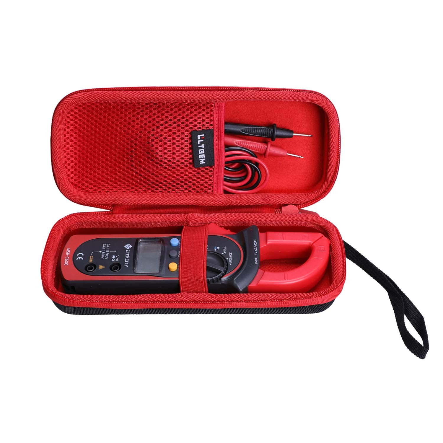 LTGEM EVA Hard Case for Digital Clamp Multimeter 8.8 x 3.4 x 2 inches, Red