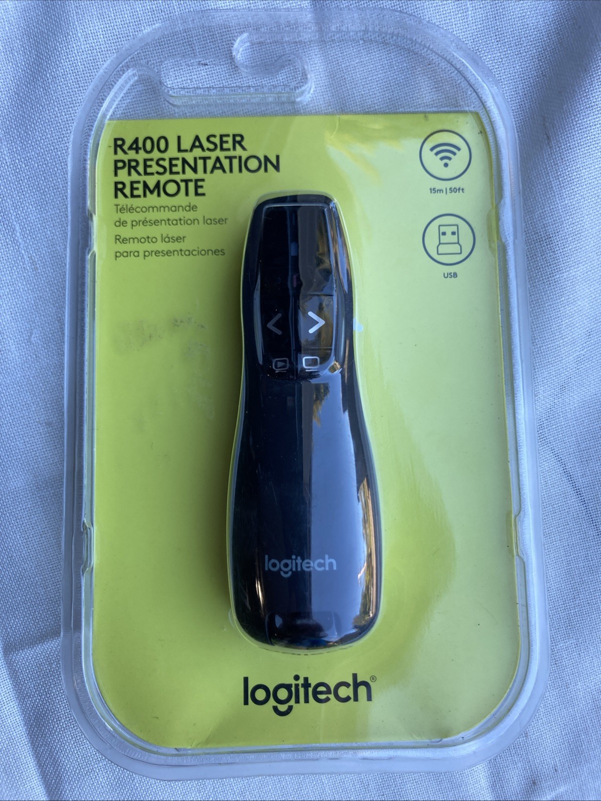 Black Logitech R400 Presentation Remote Control & Laser Pointer Brand New Sealed