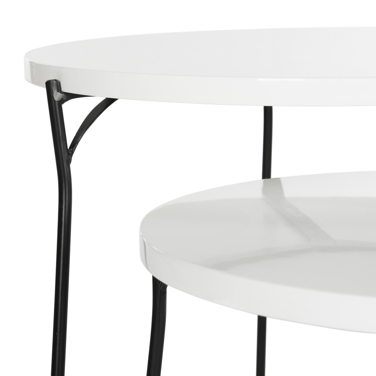 SAFAVIEH Ryne Retro Mid-Century Lacquer Stacking End Table | White |