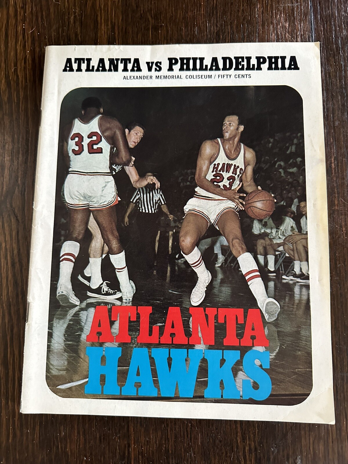 Atlanta Hawks Philadelphia 76ers program 1970 Atlanta Joe Caldwell