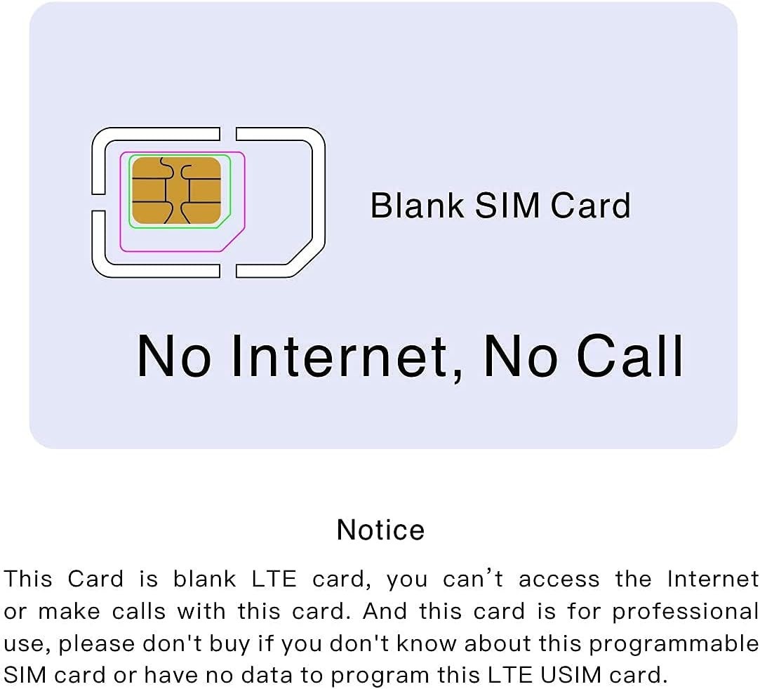 Versatile SIM Card Tools: LTE Programming Kit with 5 USIM Cards & Adapter